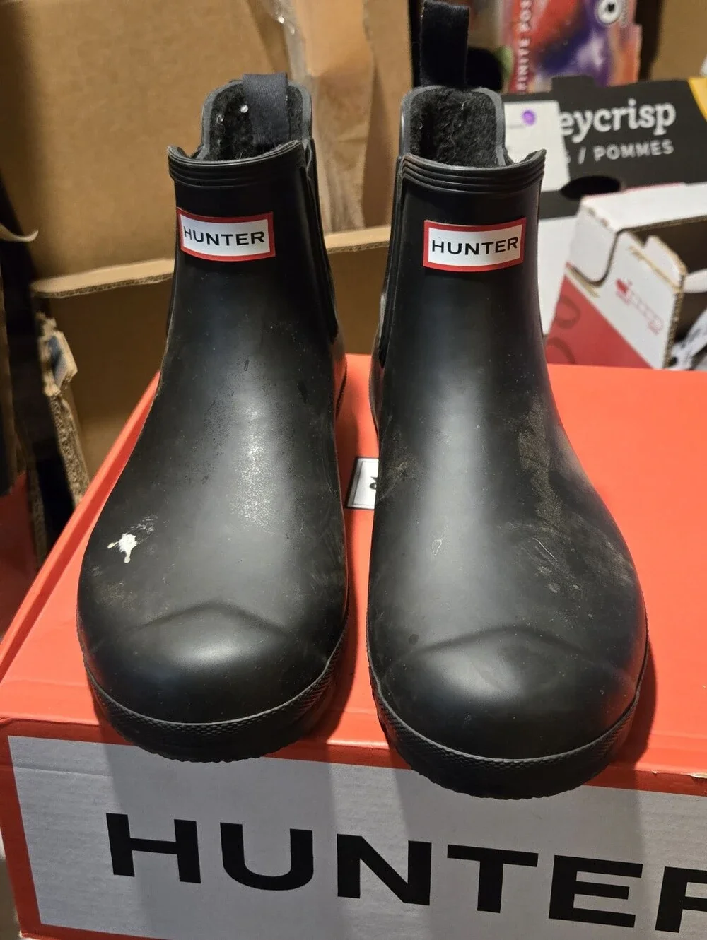 Hunter Women Chelsea Rain Boots Blqck Size 11